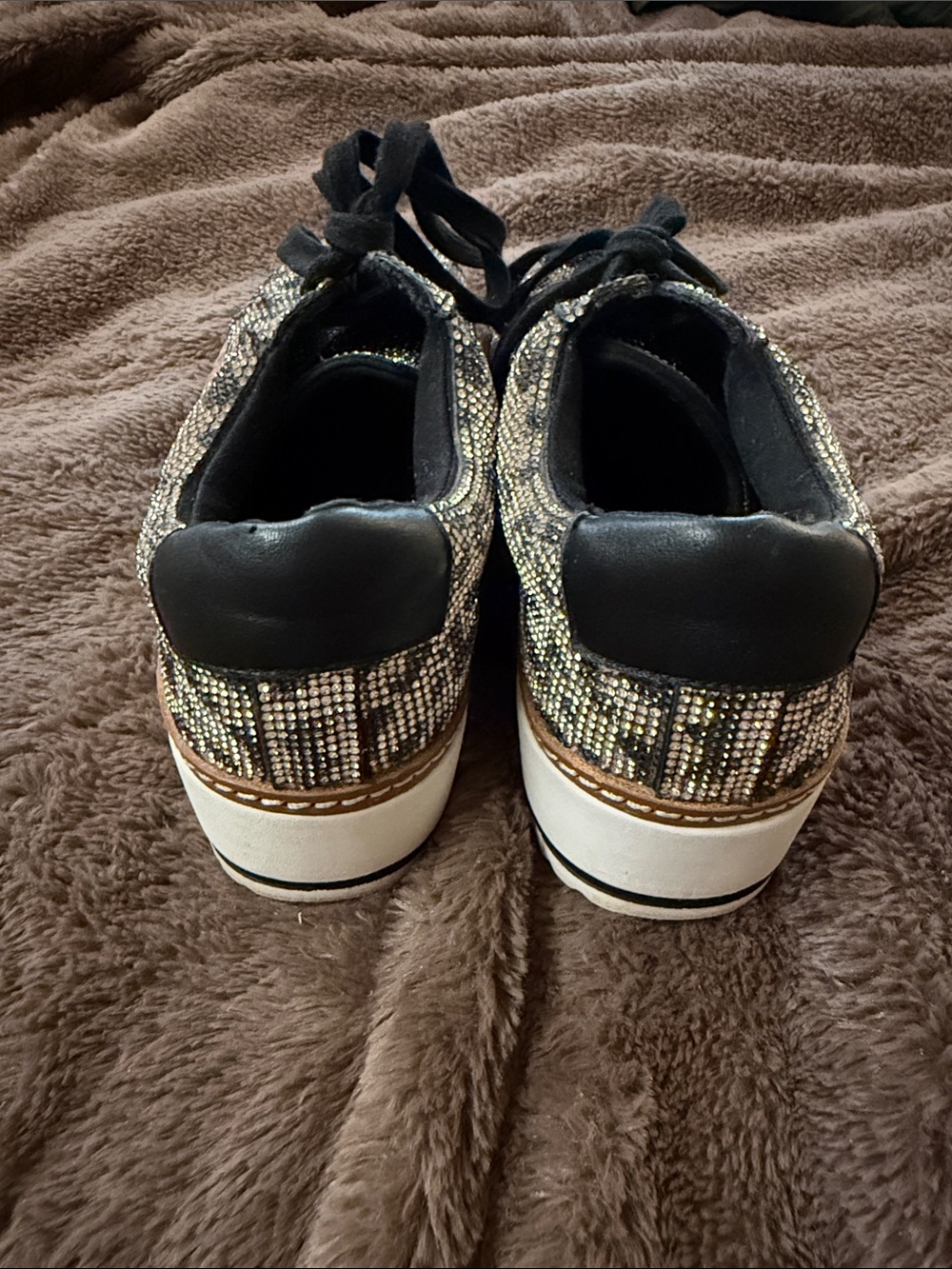 Chelsea & Violet Leopard-Pattern Rhinestone Platform Sneakers - Picture 3 of 7